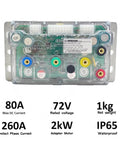 Straight Slick EBike Controller Electric Motorcycle Drive With Bluetooth Module Nd72260X80 Brushless Unit front view with connectors and specs