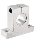 Side view of aluminum linear motion rail clamping rod guide support for 25mm shaft, featuring corrosion resistance and 7mm mount hole.