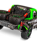 Rear view of Unlimited Desert Racer Kit With Velineon VXL 6S ESC, showing spare tires and replica trophy truck body.
