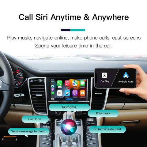 Dashboard view of Wireless CarPlay Module for Porsche PCM3.1 Cayenne Macan 911 Panamera Bosxter Android Auto Car Accessory installation