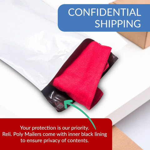 6x9 Inch Poly Mailers 1000 Pack White Self Sealing Mailing Bags For Small Items Bulk Shipping Envelopes non padded view