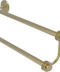 18 Inch Double Towel Bar In Satin Brass No Brainer Space Saving Twin Bars For Bathrooms Solid Brass Construction With Concealed Mounting