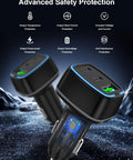 Hella Fast 75W USB C Car Charger With Three Ports Delivering PD 3.0 And QC 3.0 Power for quick charging in a car.