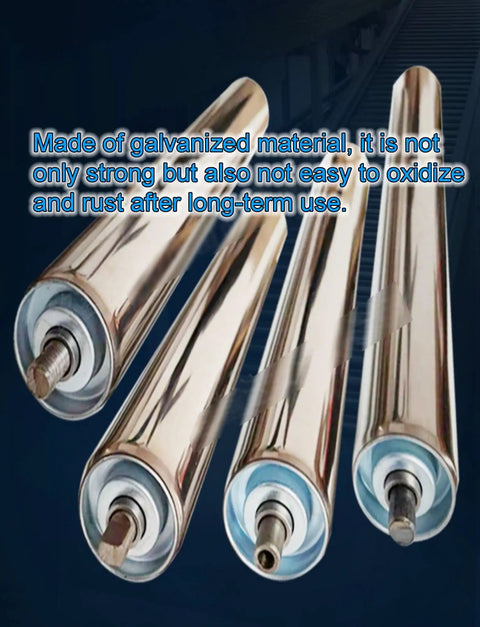 Diameter Options 1, 1.26, 1.5, 2, 2.4 Inch Light Duty Commercial Slide Roller Feed Rollers Galvanized Conveyor Roller 1 Pack Unpowered Transmission Replacement Roller For Simple Shop Conveyor Upgrades, galvanized rollers