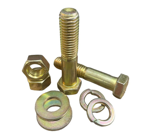 Close-up of Heavy Duty Grade Eight Coarse Thread Hex Bolt Nut And Washer Kit 2510 Piece Assortment With Lock And Flat Washers
