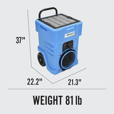 Powerful 1000 CFM Portable HEPA Air Scrubber With Two Stage Filtration for large spaces, dimensions 37x22.2x21.3 inches, 81 lb