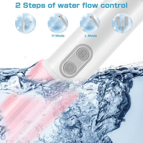 On The Go Bidet Sprayer For Travel And Personal Hygiene Portable Electric Cleanser showing 2 steps of water flow control
