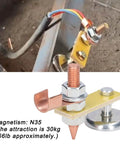Heavy Duty Magnetic Welding Support Clamp With Powerful Ndfeb Magnet Grip Adjustable Ground Holder Tool for securing cables.