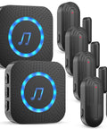 Wireless Door Chime Alarm When Door Opens For Kids Safety At Home Or Business, No Hassle Install Toddler Exit Alert, Elderly Dementia Care, Reliable Home Security System For Doors, black plastic