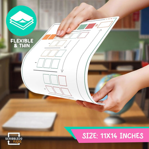 Long Division Practice Dope Dry Erase Sheets 11x14 Reusable Math Manipulatives 5th Grade, flexible and thin design held by hands