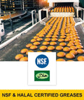 Bakery conveyor with buns using Food Grade NLGI 2 Synthetic Grease With Calcium Sulfonate Thickener, NSF H1 registered