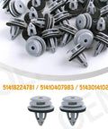 Close-up of BMW 120Pcs Door Panel Clips Trim Retainer Kit for 3 Series, 5 Series, 7 Series, E36, E34, E38, E39, with OEM style clips.