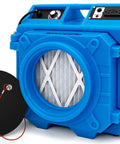 Beefed Up 3 Stage Filtration MERV 10 And HEPA Carbon Odor Removal Portable Air Purifier, adjustable airflow, blue