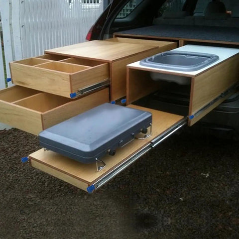 Heavy Duty Drawer Slides One Pair Telescopic Ball Bearing Tracks Full Extension Locking Brackets For Kitchen Cabinets And Pantry with drawers in vehicle.