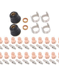 Pro Grade Plasma Cutter Consumables Kit With 48 Pieces IPT40 Electrodes Nozzles Cups And Standoff Guides For CUT 55DS And 65DS
