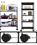 Heavy Duty 2 Inch Stem Casters That Roll Slick As Butter For Living Room Furniture And Mobile Workstations featuring a shelving cart with kitchen items.
