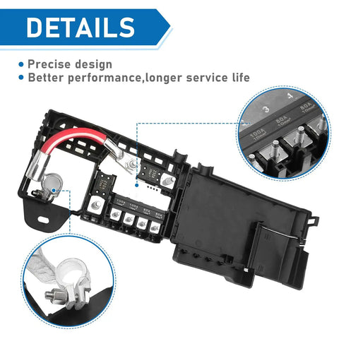 High Octane Fuse Box Battery Terminal With Durable Cover Compatible With 2011 To 2015 Chevy Cruze And 2012 To 2014 Orlando detailed view of terminal assembly.