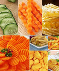 NULIZL crinkle cutter for vegetables; stainless steel wave blade used to slice cucumber, carrot, and potatoes