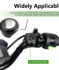 Motorcycle Handlebar Clock Waterproof Anti Vibration Ride Ready Timepiece on black handlebar with wrench