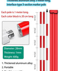 Heavy Duty Aluminum Survey Pole And Measuring Rod Built Tough For Site Marking Rock Solid Centering Staff 3-meter with red and white segments.