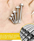 160 Piece Hex Washer Head Self Drilling Screws Set In 410 Stainless For Metal Wood And Plastic Self Tapping TEK Screws