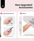 Pro Nail Prep Kit With Dehydrator And Primer, cuticle pusher with fork and nail file for detailed cuticle care and filing