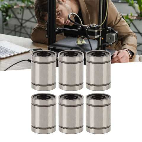 Low Friction Linear Bearing Kit 10 Pack For 3D Printers CNC Robots And Automation Projects With Alloy Steel 0.51 Inch ID Quiet Smooth Motion And High Precision For Consistent Print Quality, six LM13UU bearings