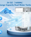 On The Go Portable Mini Air Conditioner With Remote 1000ml Evaporative Cooler showcasing dual water tanks and cooling duration