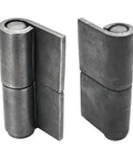 Two steel Six Pack Heavy Duty Weld On Door Hinges With 360 Degree Rotation, 3 3/8 x 1 9/16 Inches, 11/64 Inch Thick