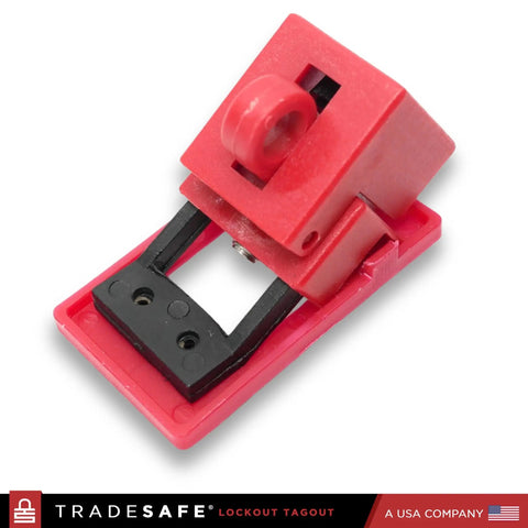 Clamp On Circuit Breaker Lockout Device Kit 10 Pack For 120/277 Volt Single Pole Toggles Up To 5/8 By 1/2 Inch OSHA Compliant