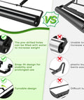 Comparison of heavy duty lawn striping kit with easy fill water port and steel roller vs standard roller design features