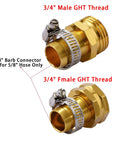 Top Notch Garden Hose Repair Kit With 5/8 And 3/4 Inch Barb Connectors Plus Clamps For Quick Fix On Any Broken Water Line, 3/4 GHT