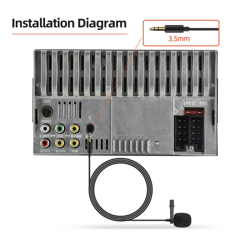 Installation diagram of Car Mic With 3.5mm Plug And Play Wired Mic For Vehicle Stereo Head Unit Radio Noise Canceling Lavalier Clip