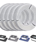 Stainless Steel Dog Water Bowl Filter Kit With 5 Replacement Filters For 7L And 10L Square Bowls Keeps Water Fresh Longer Easy To Soak Clean And Replace For Your Pup Hydration. Image shows a set of five round activated carbon filters.