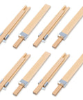 Four Pack Heavy Duty Wooden Bottom Mount Drawer Slides 16 Inch Classic Center Guide Track With Smooth Metal Glide Brackets, set of eight units.