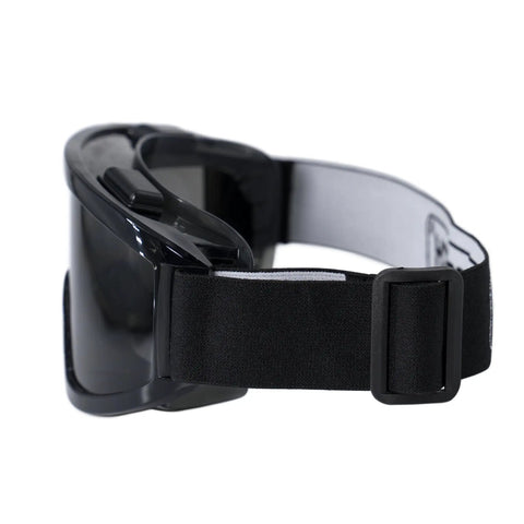 Side view of Anti Fog Wide Vision Safety Goggles With ANSI Z87 Certification And UV Eye Protection, black strap