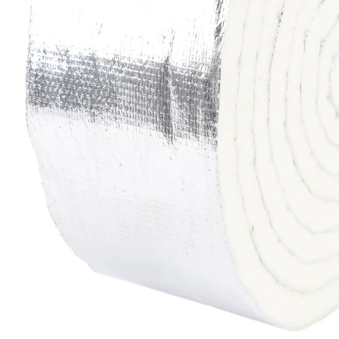 Heavy Duty Heatproof Aluminum Foil Fiberglass Pipe Insulation Tape With Strong Adhesive For Pipes Wires Auto Parts And Home Repair 3.94 In Wide By 0.47 In Thick By 10.82 Ft Long, rolled strip