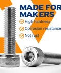 Close-up of Dead Solid M6 X 30mm Socket Head Cap Screws With Full Threads And Allen Drive showcasing corrosion resistance.