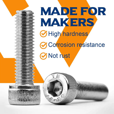 Close-up of Dead Solid M6 X 30mm Socket Head Cap Screws With Full Threads And Allen Drive showcasing corrosion resistance.