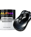 Heavy Duty Diamond Silver Auto Paint Basecoat Midcoat Gallon Ready To Roll With Slow Reducer, quart can with color sample.