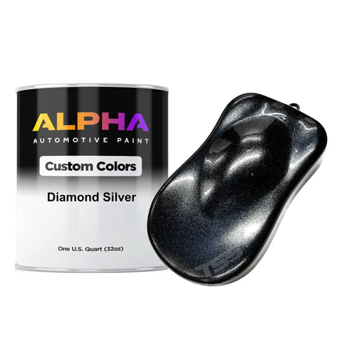 Heavy Duty Diamond Silver Auto Paint Basecoat Midcoat Gallon Ready To Roll With Slow Reducer, quart can with color sample.