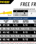 Size conversion chart for Free Frog Full Foot Pocket Fins For Scuba Diving And Snorkeling Black Size 41 To 42 Improved Foot Fit