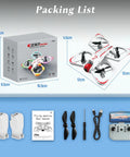 Kid Friendly Mini Drone With 720P Camera For Beginners And Teens packing list and accessories display