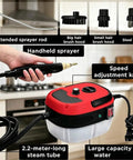 2500W Portable High Temperature Steam Cleaner Handheld with attachments for car detailing kitchen grout floors and tile cleaning
