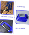Beefy Heavy Duty 4 Inch Woodworking G Clamp C Clamp with tabletop mounting and quick release for wood panels in blue color.