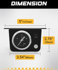 Dimensions of Air Gauge Control Kit With Paddle And Air Fittings For Air Bag Suspension, 0-200 PSI Range, Easy Install