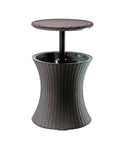 Outdoor Bar Table With 7.5 Gallon Beer And Wine Cooler Hidden Cooler Lid Lifts For Easy Access Portable Patio Side Table In Espresso Brown