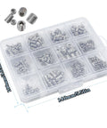 Grub Screw Set Assortment Kit 12 Sizes Stainless Steel M3 To M8 Rust Resistant Set Screws in plastic compartment box