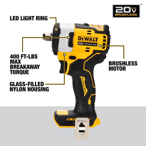 No Sweat Nine Piece Brushless Cordless Power Tool Kit With 20 Volt Batteries Fast Charger Heavy Drill Impact Driver showing LED light, torque specs, and material details.