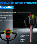 Smart multifunction controller of the Heavy Duty 4400 Lb Capacity Electric Pallet Jack with buttons for safety and control.
